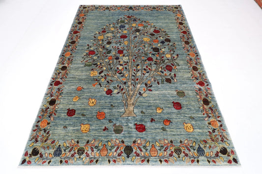 178 x 246 cm | Pomegranate Afghan Tribal Hand Knotted Veg Dye Wool Carpet
