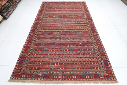 183 x 298 cm | Flat Weaved Kilim Tribal Hand Knotted Carpet