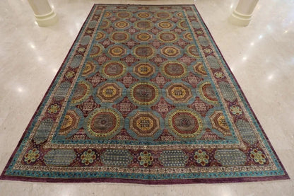 408 x 610 cm | beautiful purple Large Size Area Rug Afghan Hand Knotted carpet