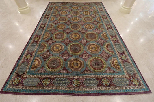 408 x 610 cm | beautiful purple Large Size Area Rug Afghan Hand Knotted carpet