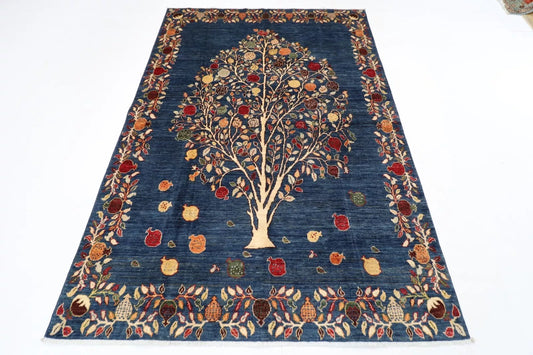 171 x 242 cm | Pomegranate Afghan Tribal Hand Knotted Veg Dye Wool Carpet