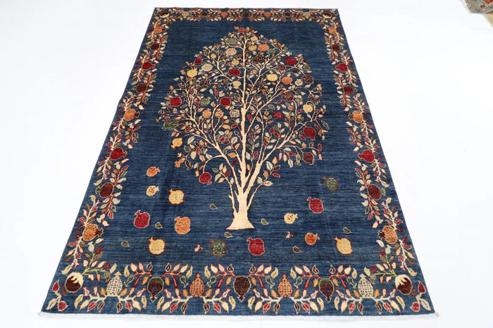 171 x 242 cm | Pomegranate Afghan Tribal Hand Knotted Veg Dye Wool Carpet