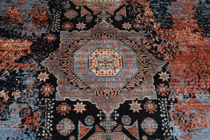 252 x 302 cm | Abstract Mamluk Afghan Tribal Hand Knotted Carpet