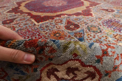 364 x 542 cm | Gray Mamluk Large Size Area Rug Hand Knotted Carpet Living Room Rug