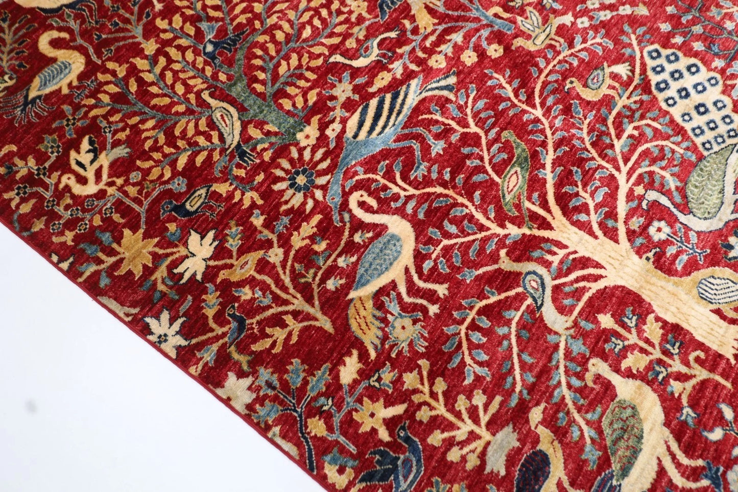 303 x 419 cm | Birds Red Afghan Tribal Hand Knotted Carpet