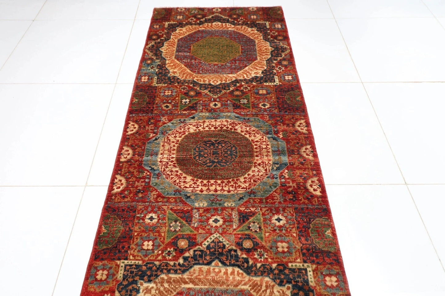82 x 680 cm | Mamluk Afghan Tribal Hand Knotted Wool Runner