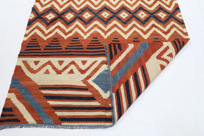 160 x 225 cm | Flat Weaved Afghan Tribal Hand Knotted Veg Dye Wool Carpet