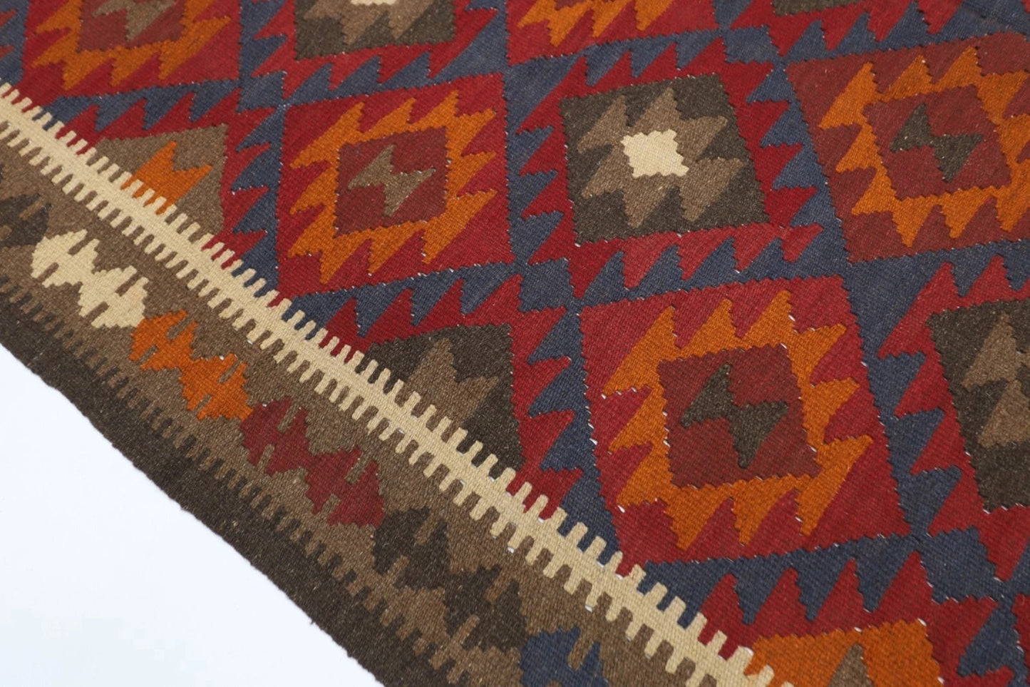 159 x 254 cm | Flat Weaved Afghan Tribal Hand Knotted Veg Dye Wool Carpet