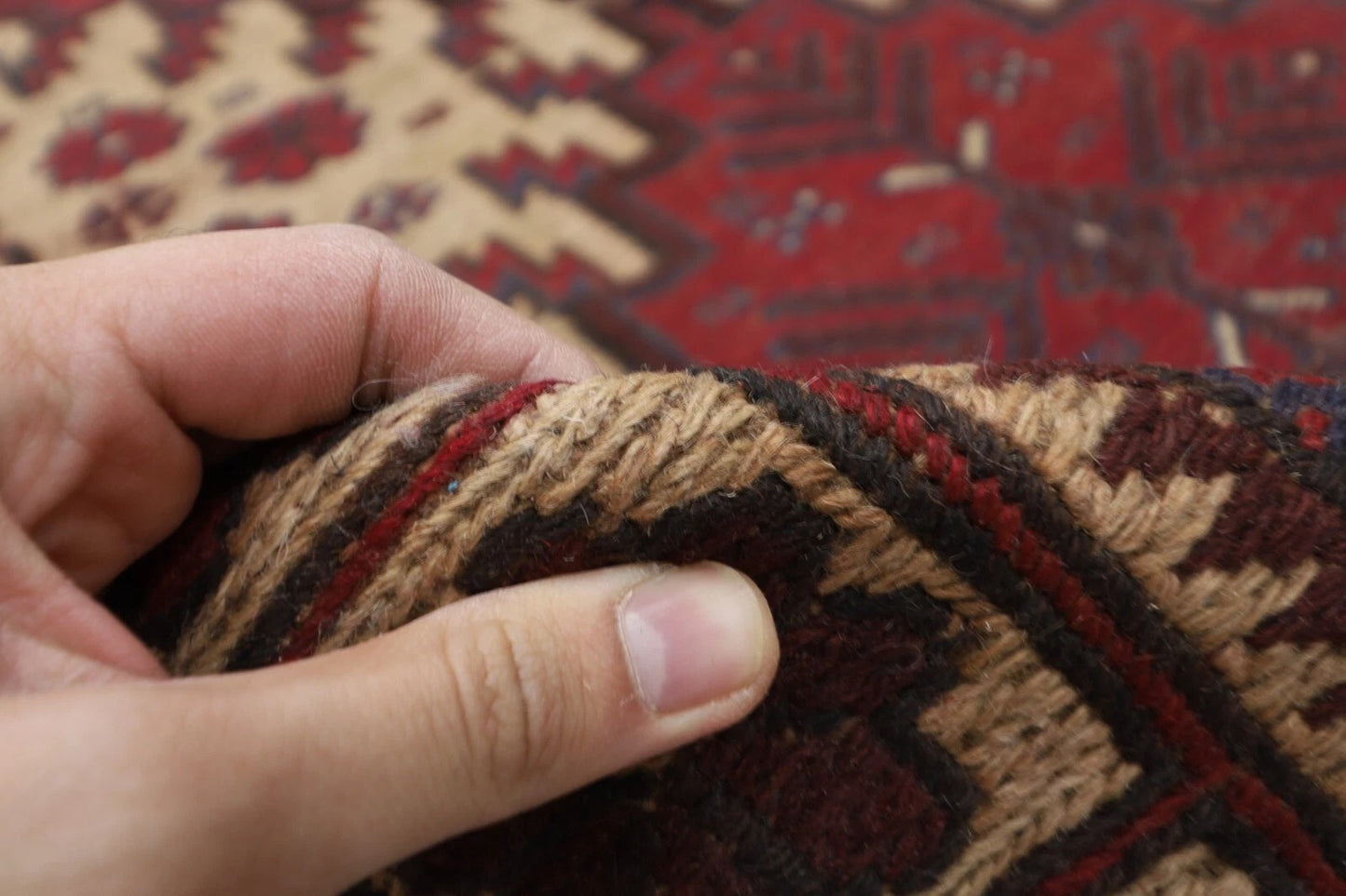 190 x 248 cm | Vintage Kilim Afghan Tribal Hand Knotted Veg Dye Wool Carpet