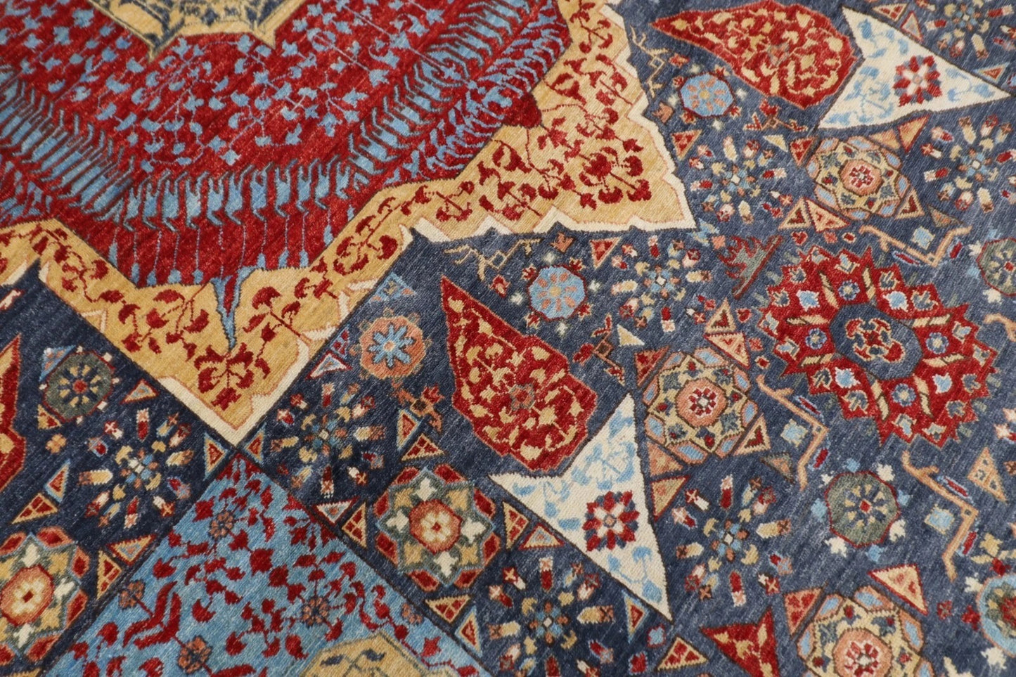 302 x 413 cm | Mamluk Afghan Tribal Hand Knotted Carpet