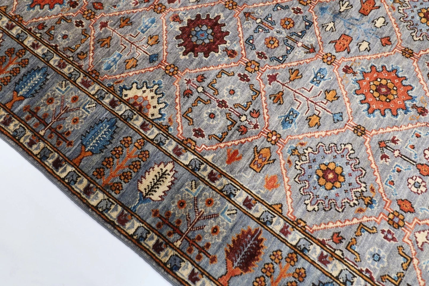 158 x 244 cm | Aryana Afghan Tribal Hand Knotted Veg Dye Wool Carpet
