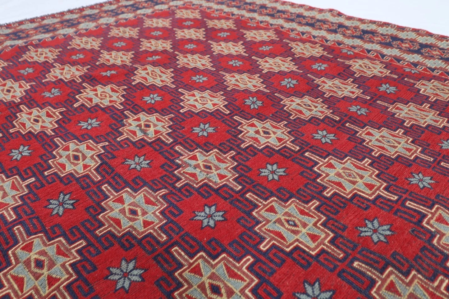 217 x 305 cm | Sumak Afghan Tribal Hand Knotted Kilim