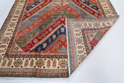 276 x 413 cm | Kazak Afghan Tribal Hand Knotted Carpet