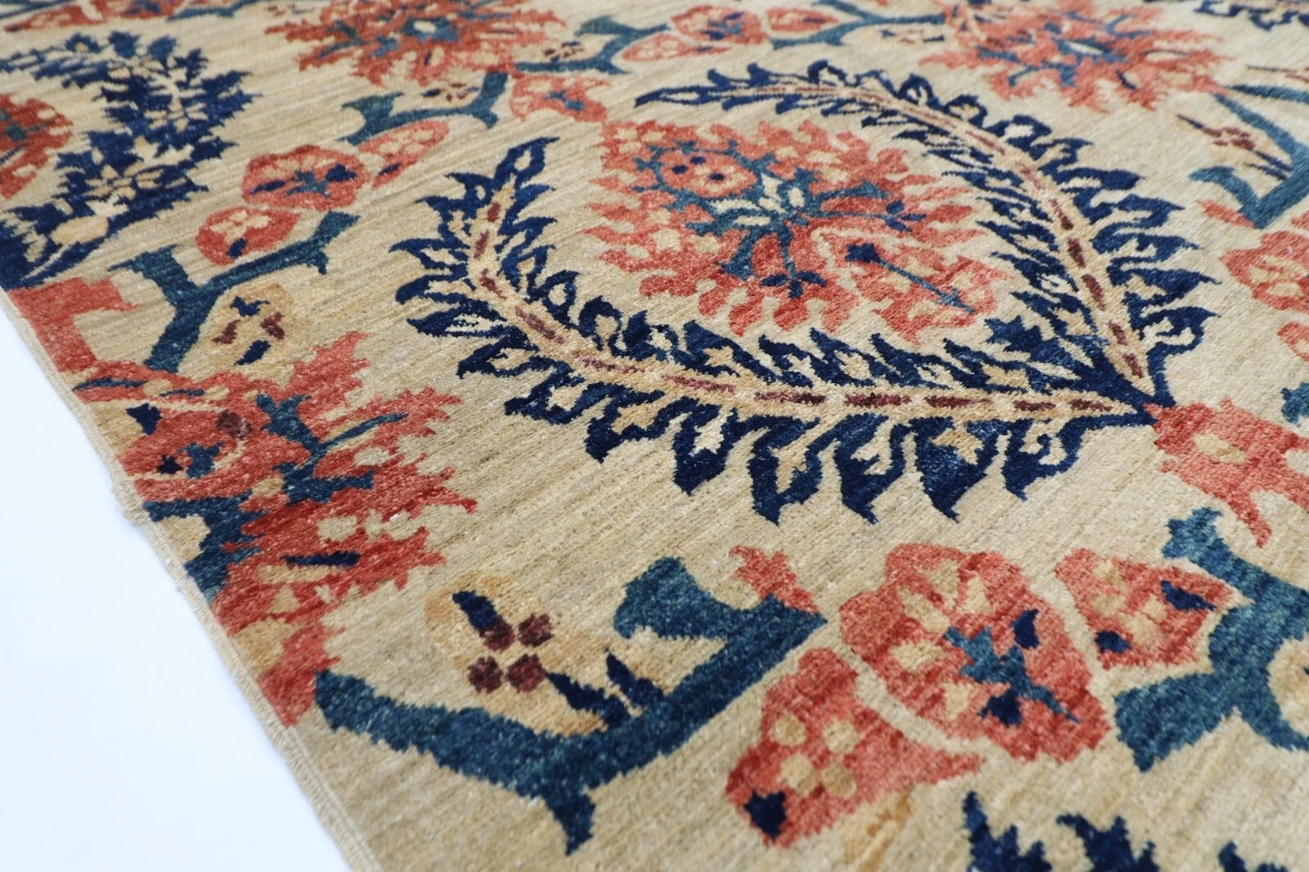 168 x 242 cm | Afghan Tribal Hand Knotted Veg Dye Wool Carpet