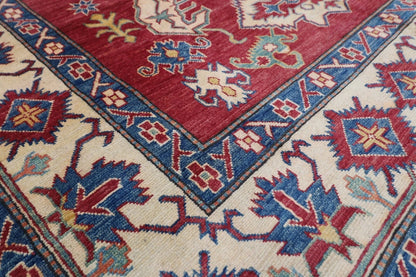 175 x 241 cm | Kazak Afghan Tribal Hand Knotted Veg Dye Wool Carpet