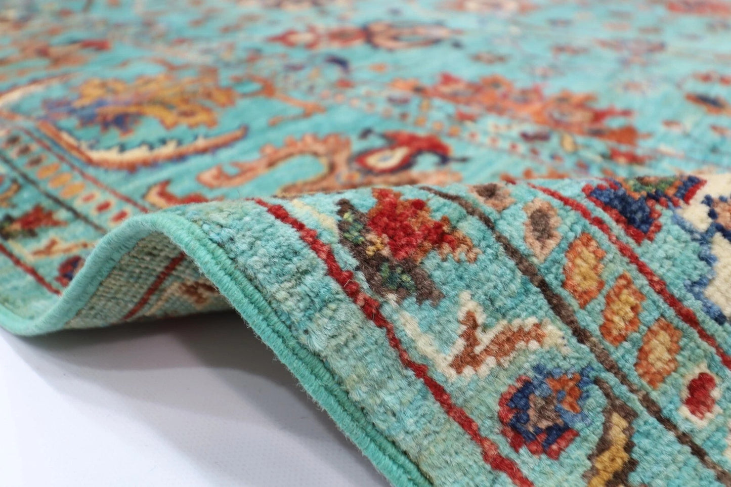 200 x 294 cm | Sultani Turquoise Afghan Tribal Hand Knotted Carpet