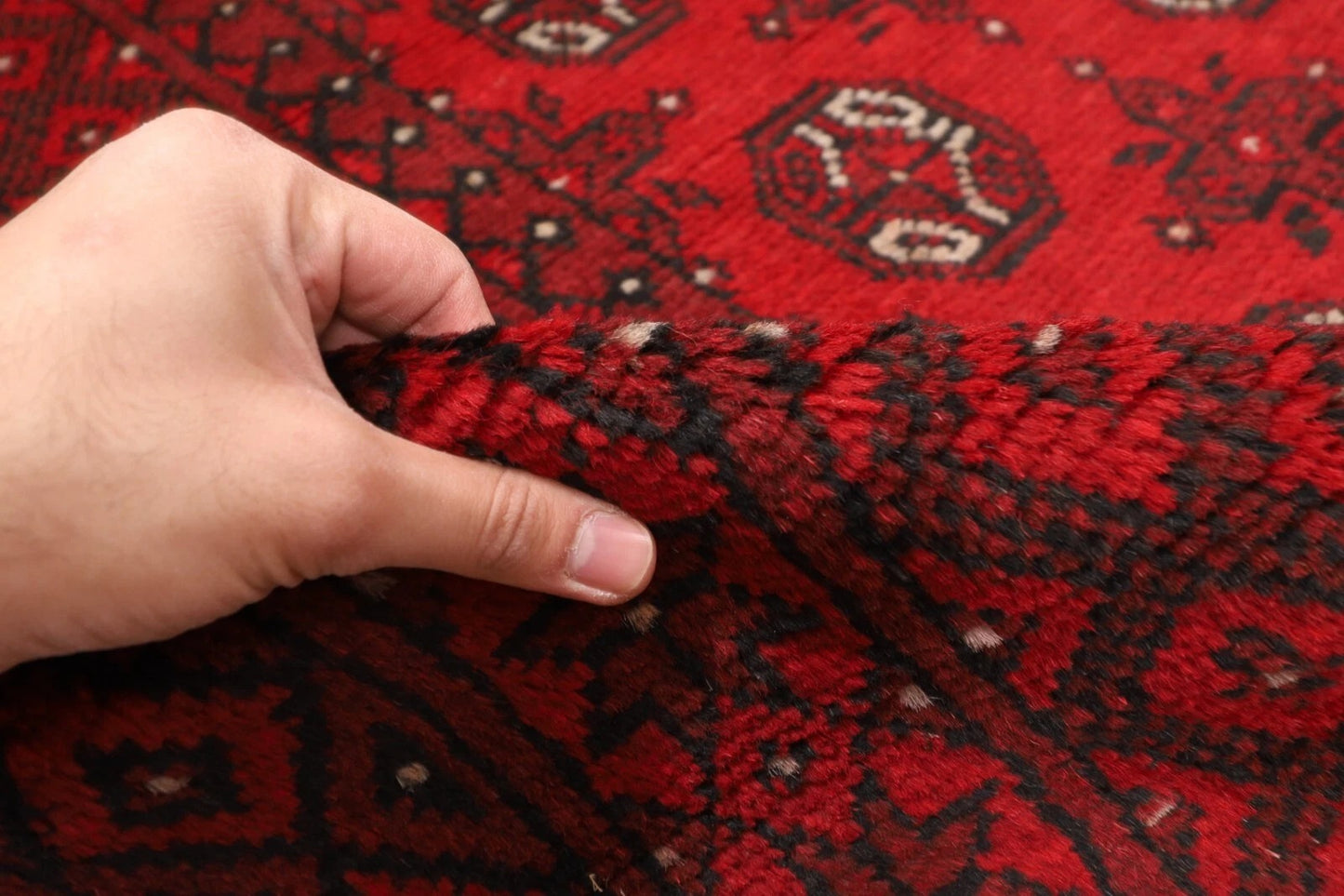 160 x 235 cm | Akja Bokhara Afghan Tribal Hand Knotted Veg Dye Wool Carpet