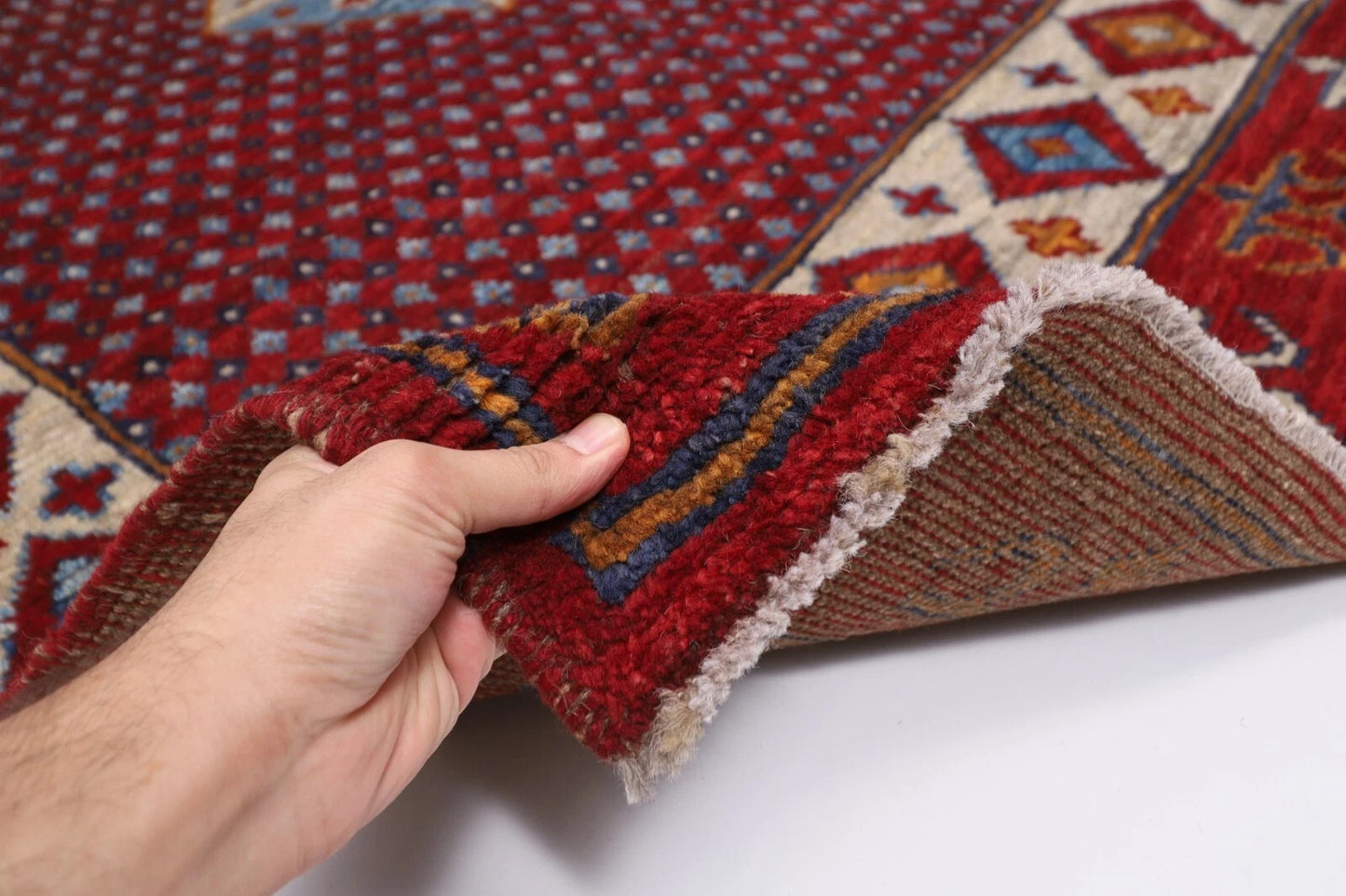 167 x 238 cm | Oushak Afghan Tribal Hand Knotted Veg Dye Wool Carpet