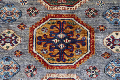 150 x 208 cm | Kazak Afghan Tribal Hand Knotted Veg Dye Wool carpet