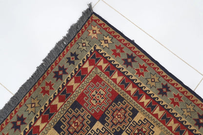 229 x 301 cm | Sumak Afghan Tribal Hand Knotted Kilim