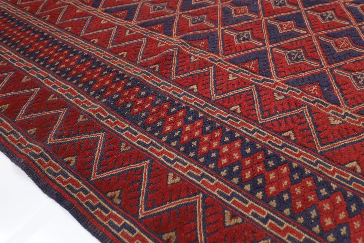 202 x 265 cm | Flat Weaved Carpet Kilim Afghan Tribal Hand Knotted Carpet