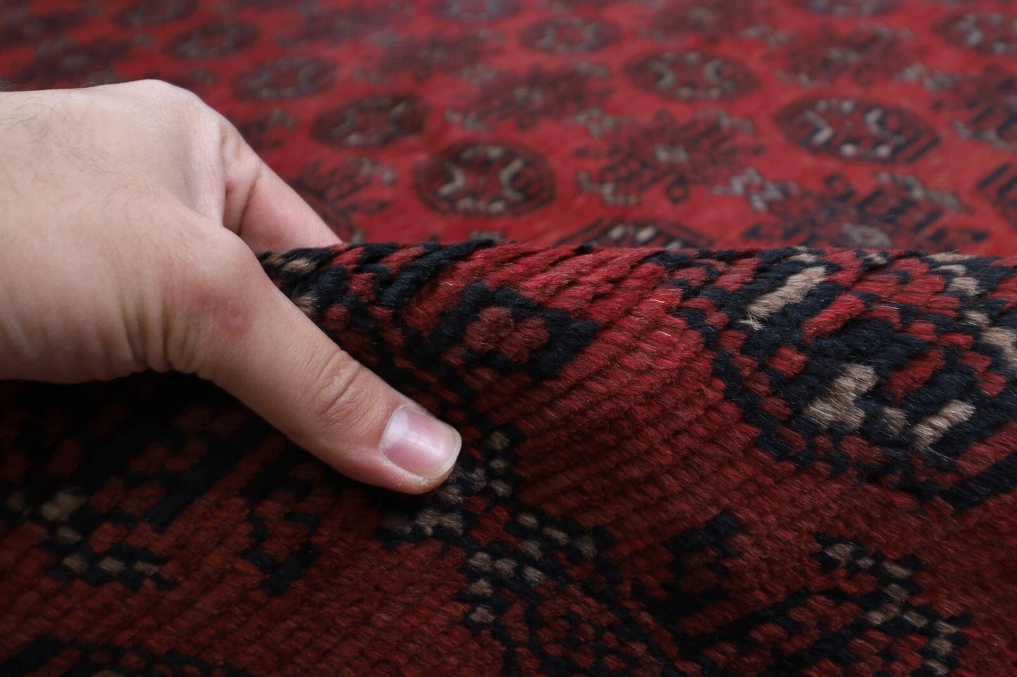299 x 373 cm | Bokhara Afghan Tribal Hand Knotted Carpet