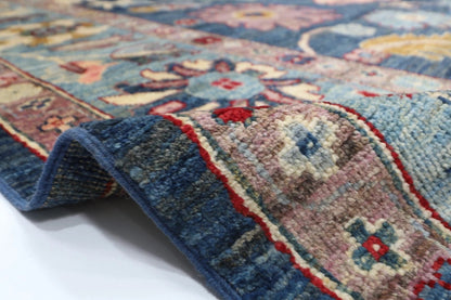 276 x 362 cm | Oushak Navy Afghan Tribal Hand Knotted Carpet