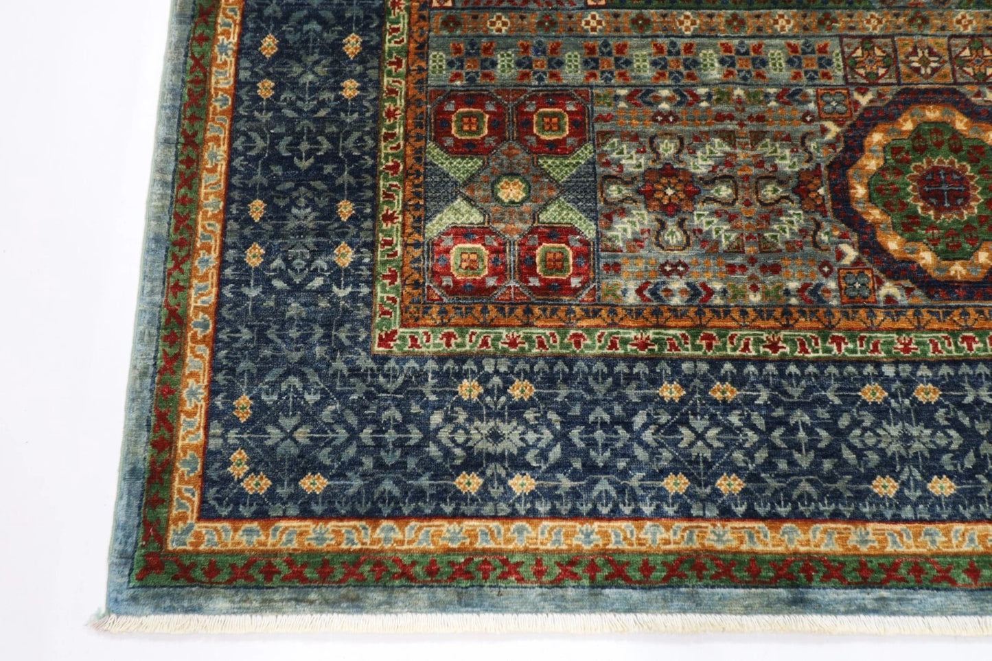 174 x 246 cm | Mamluk Afghan Tribal Hand Knotted Veg Dye Wool Carpet