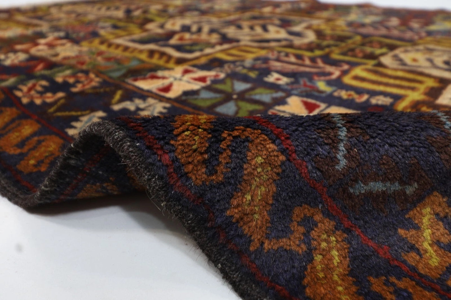 113 x 190 cm | Baluch Afghan Tribal Hand Knotted Veg Dye Wool carpet