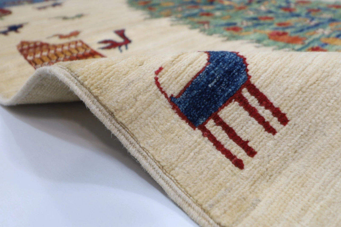 124 x 195 cm | Afghan Tribal Hand Knotted Veg Dye Wool carpet