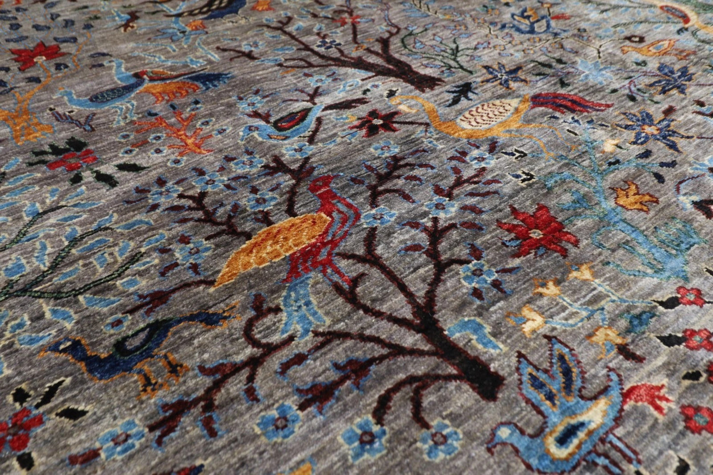 361 x 537 cm | Birds Afghan Tribal Hand Knotted Carpet