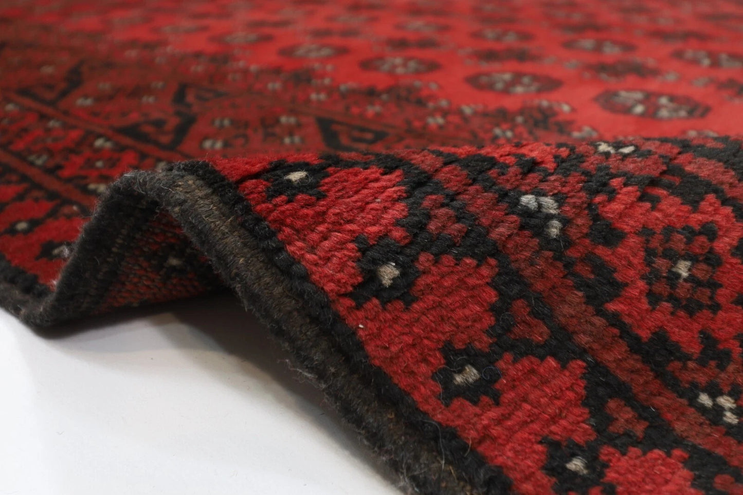 159 x 234 cm | Akja Bokhara Afghan Tribal Hand Knotted Veg Dye Wool Carpet