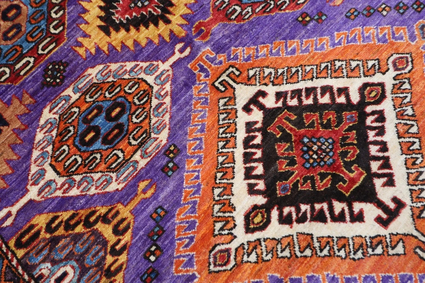 160 x 226 cm | Purple Afghan Tribal Hand Knotted Veg Dye Wool carpet