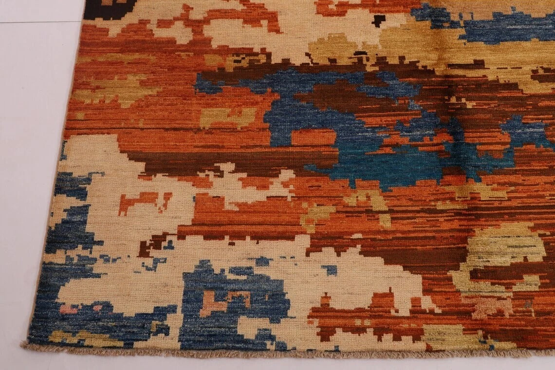 197 x 298 cm | Abstract Afghan Tribal Hand Knotted Carpet