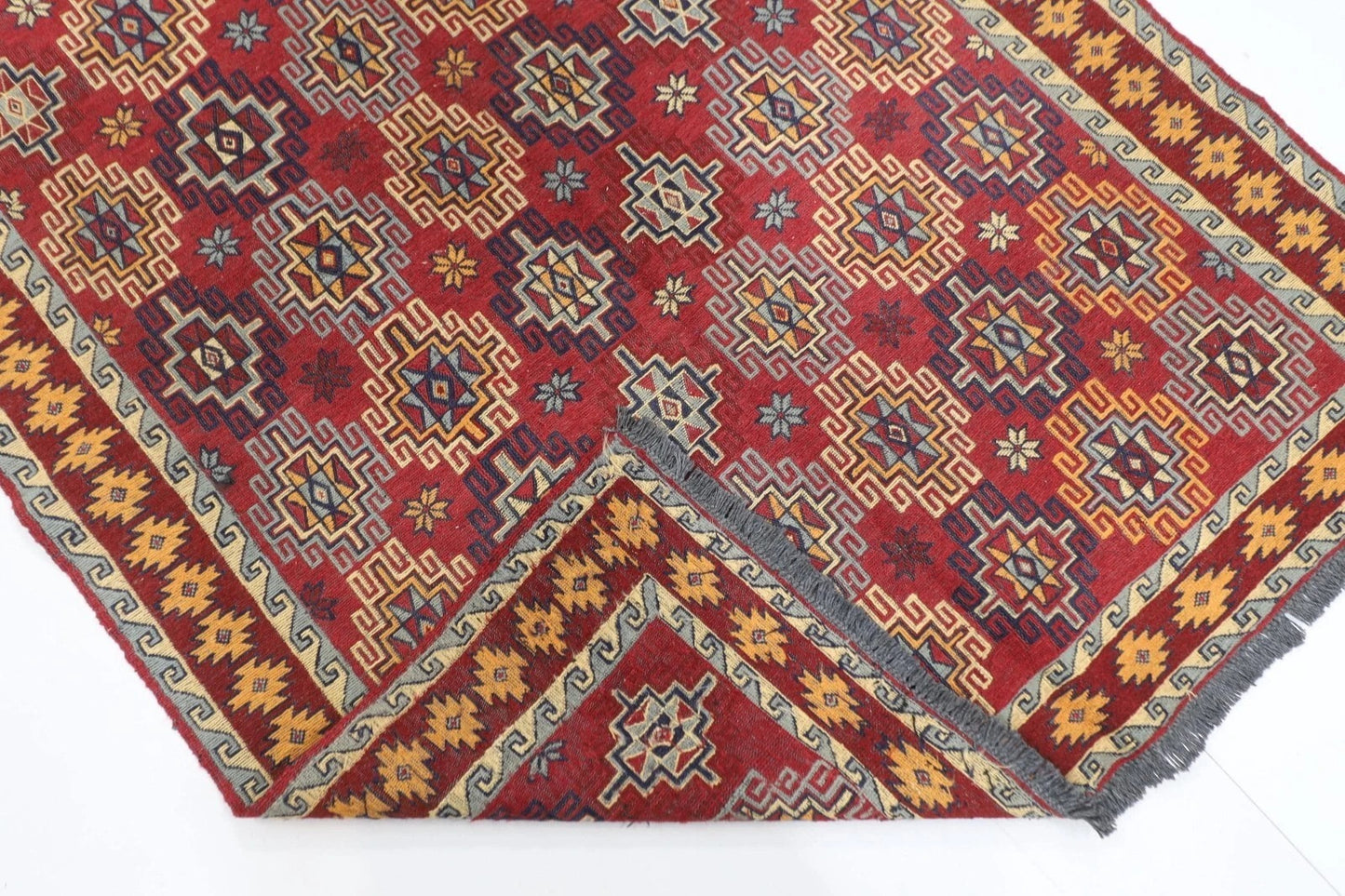 125 x 185 cm | Sumak Flat Weave Afghan Tribal Hand Knotted Veg Dye Wool carpet
