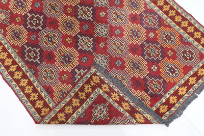 125 x 185 cm | Sumak Flat Weave Afghan Tribal Hand Knotted Veg Dye Wool carpet