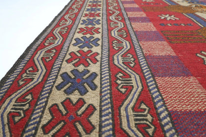 192 x 271 cm | Barjesta Flat Weaved Afghan Tribal Hand Knotted Wool Carpet kilim