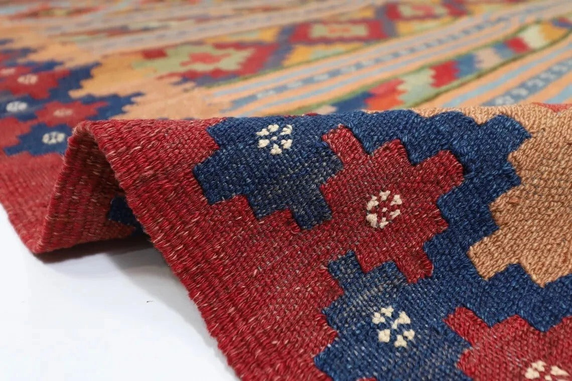 147 x 233 cm | Flat Weaved Afghan Tribal Hand Knotted Veg Dye Wool Carpet
