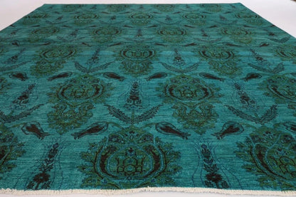 258 x 259 cm | Turquoise Afghan Tribal Hand Knotted Wool Round Carpet