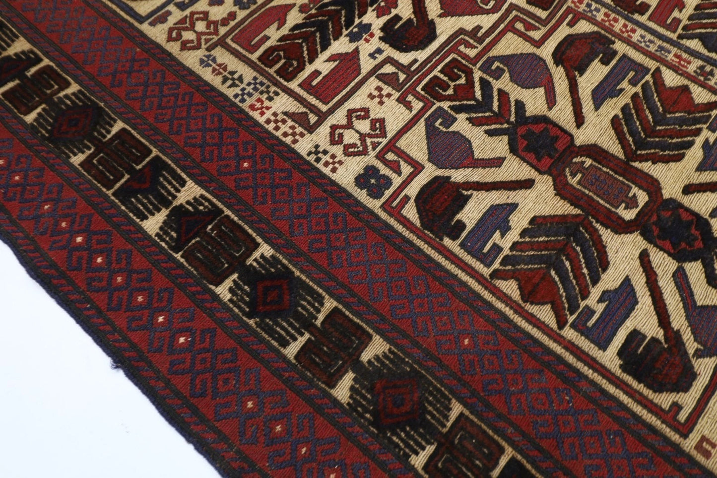 202 x 272 cm | Vintage Flat Weaved Kilim Afghan Tribal Hand Knotted Carpet