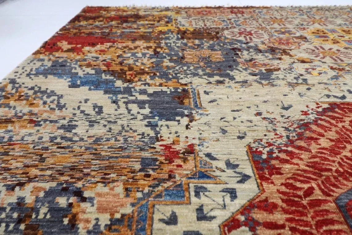 271 x 362 cm | Abstract Mamluk Afghan Hand Knotted Carpet