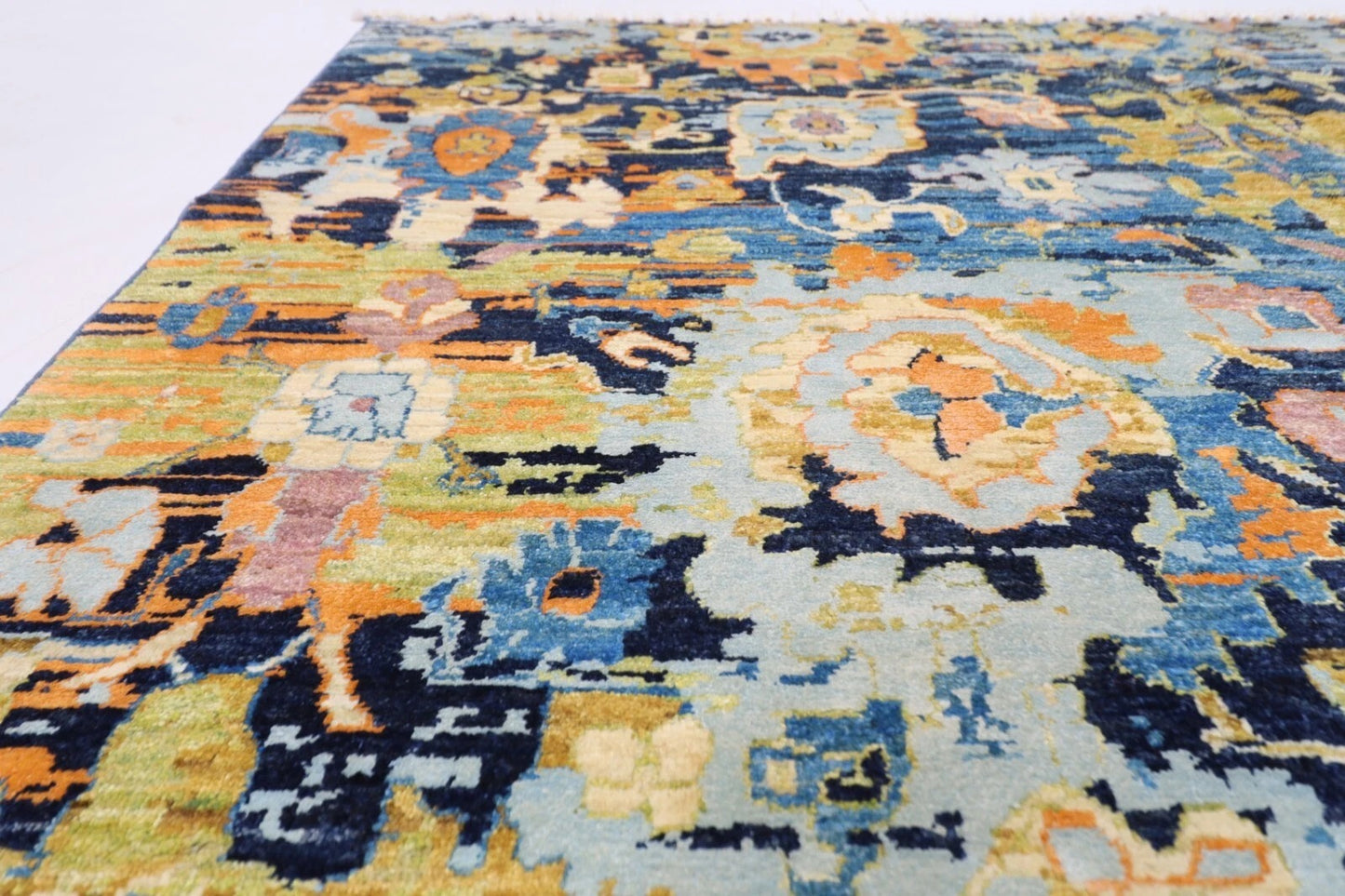 195 x 303 cm | Abstract Silk / Wool Afghan Tribal Hand Knotted Carpet