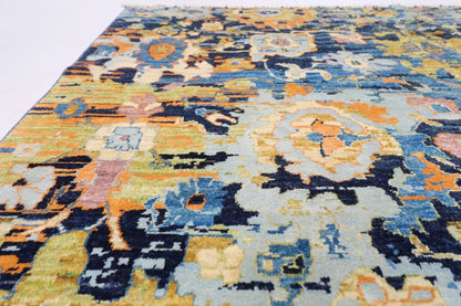 195 x 303 cm | Abstract Silk / Wool Afghan Tribal Hand Knotted Carpet
