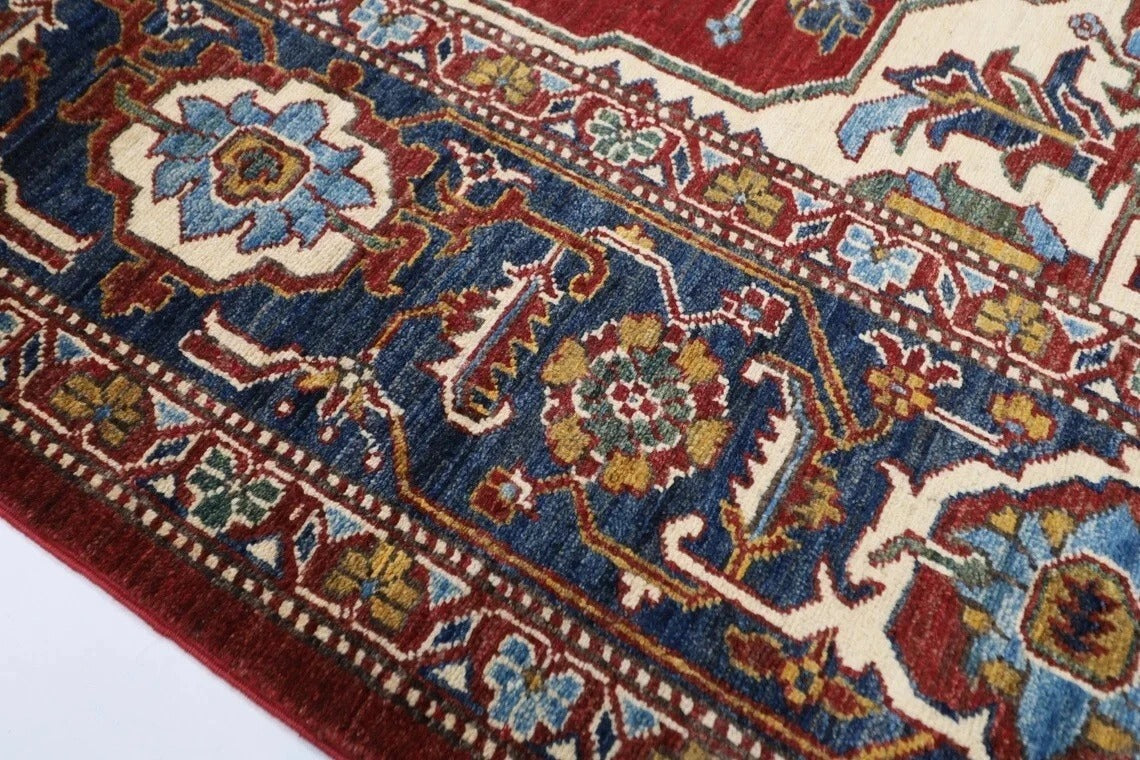 279 x 372 cm | Heriz Afghan Tribal Hand Knotted Carpet