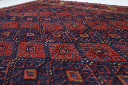 195 x 282 cm | Barjesta Red Flat Weaved Afghan Tribal Hand Knotted Carpet Kilim