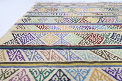197 x 295 cm | Flat weaved Afghan Tribal Hand Knotted Carpet