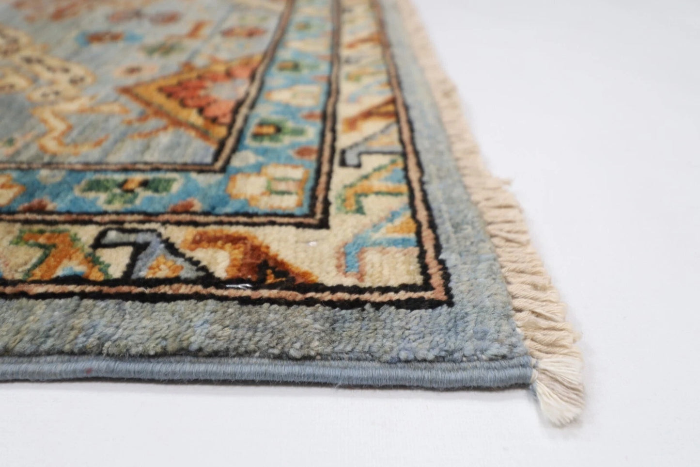 182 x 270 cm |  Gray Afghan Tribal Hand Knotted Veg Dye Wool carpet