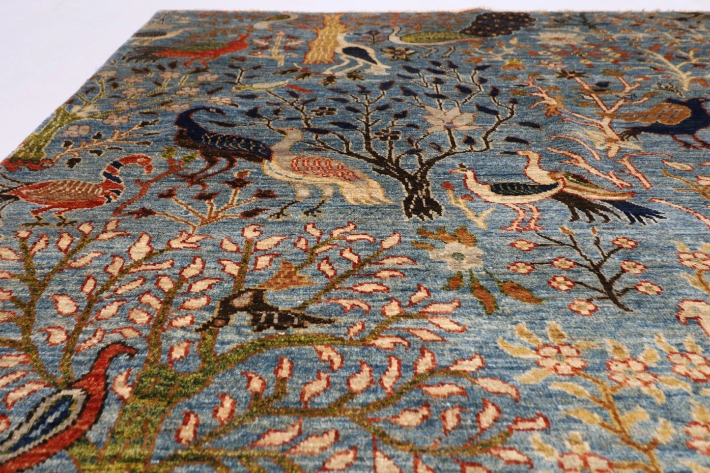 252 x 299 cm | Birds Afghan Tribal Hand Knotted Carpet