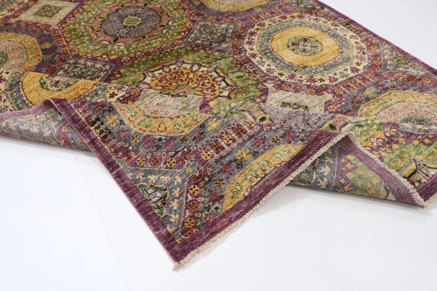 197 x 295 cm | Mamluk Afghan Tribal Hand Knotted Carpet