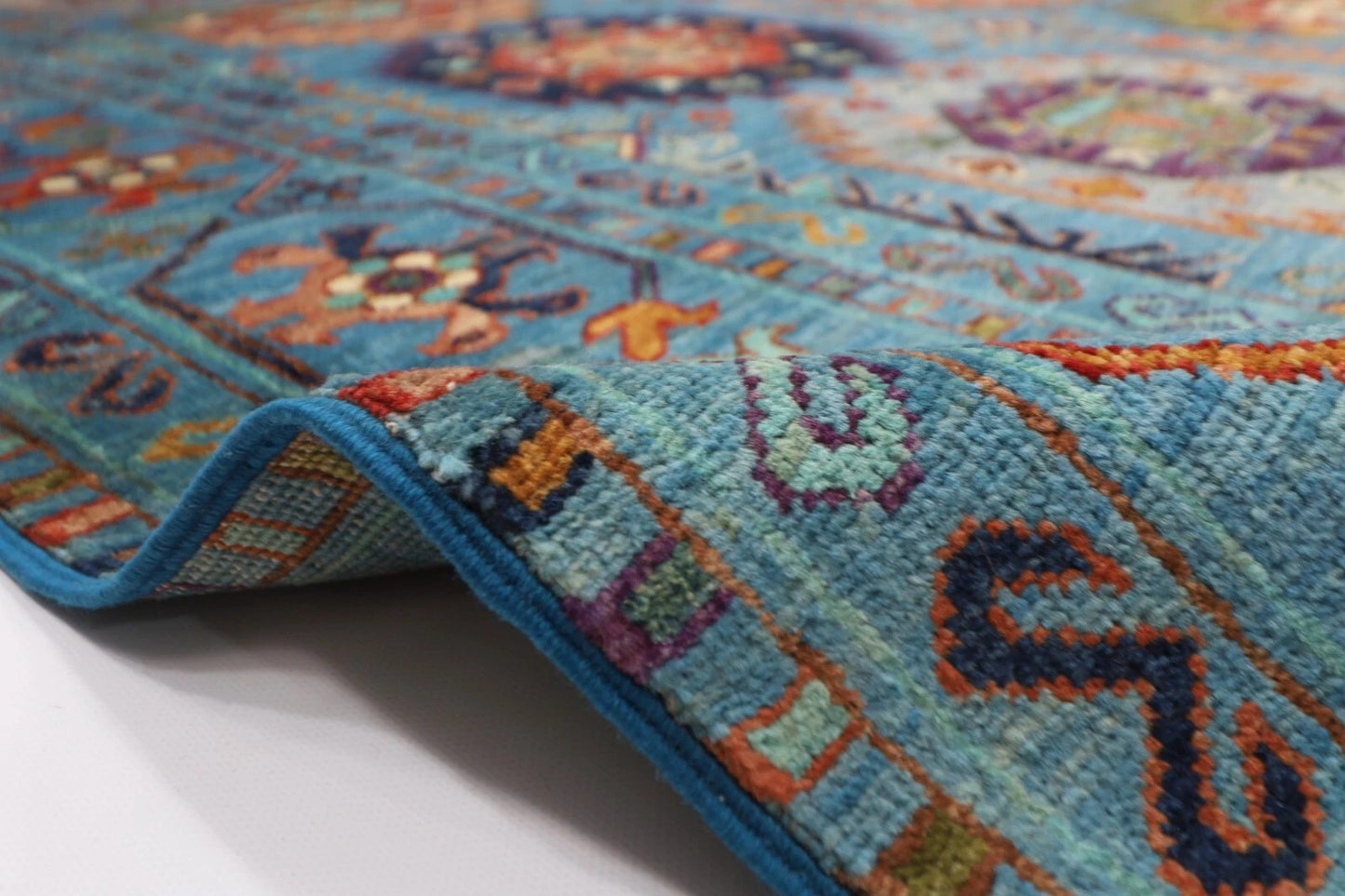 277 x 368 cm | Waziri Blue Afghan Tribal Hand Knotted Carpet